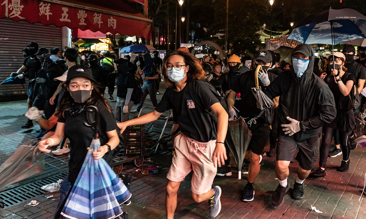 protestors in Hong Kong