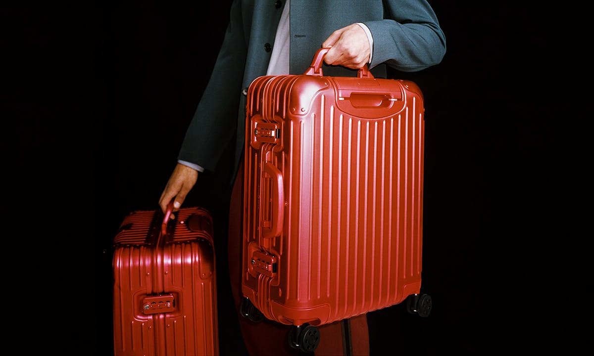 RIMOWA red aluminum luggage