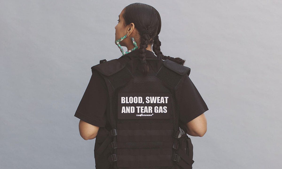 black bulletproof vest back view