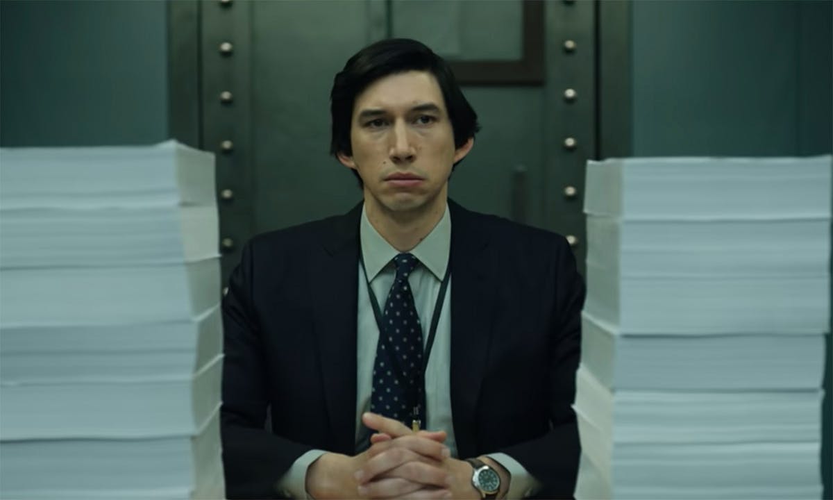 the report teaser trailer feature Adam Driver