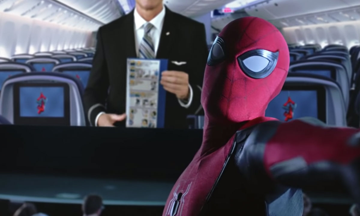 spider man far from home american airlines video Spider-Man: Far From Home United Airlines marvel