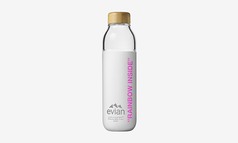 evian by virgil abloh water bottle feature soma
