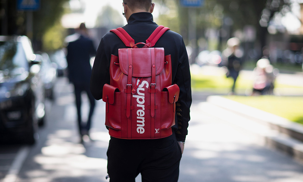 supreme backpack feat KAWS Louis Vuitton Nike SB