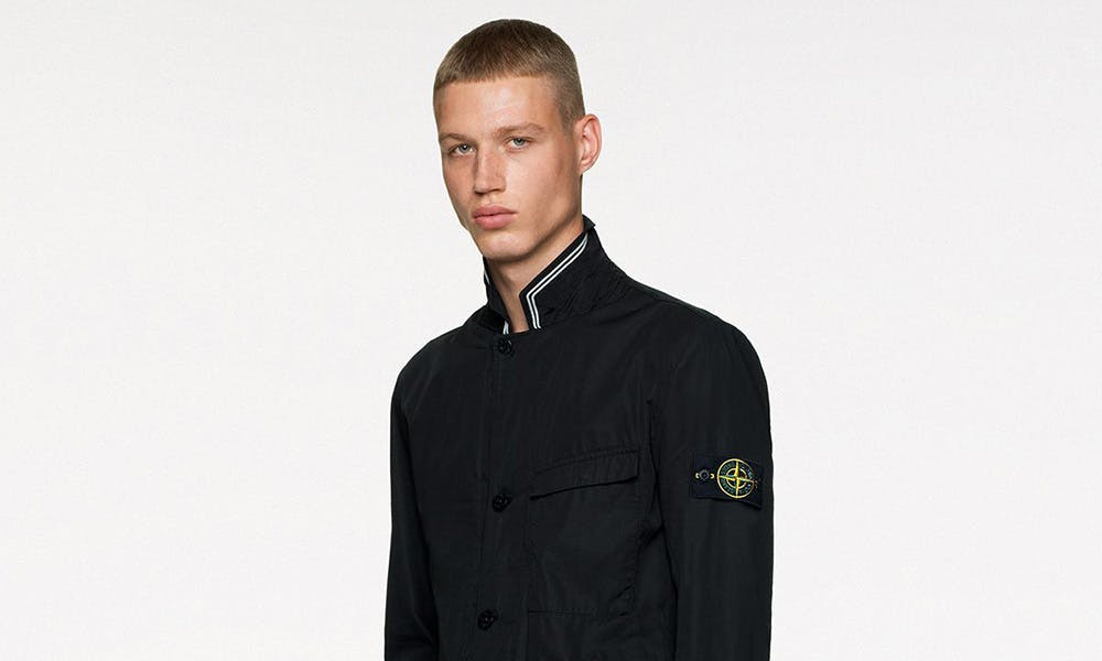 7stone island structured cotton blazer