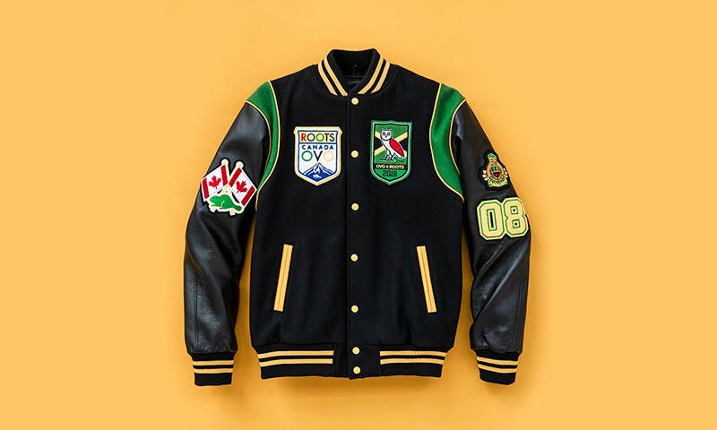 roots ovo calgary varsity jacket feature