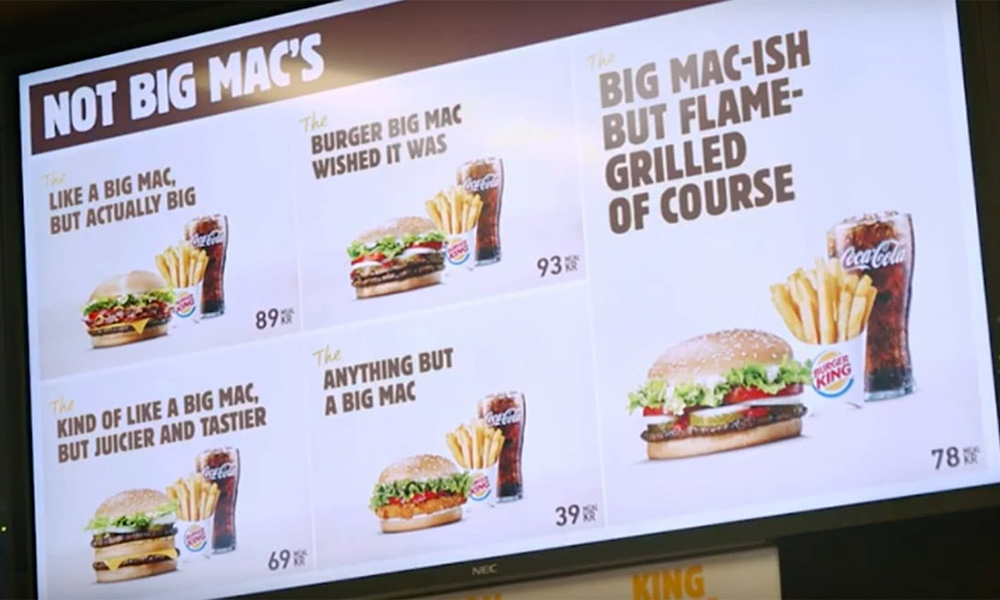 burger king mocks mcdonalds big mac mcdonald's