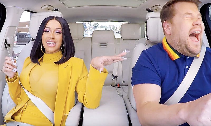 cardi b carpool karaoke James Corden