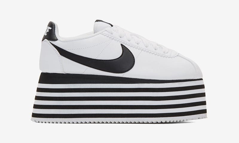 comme des garcons nike cortez platform release date price feature