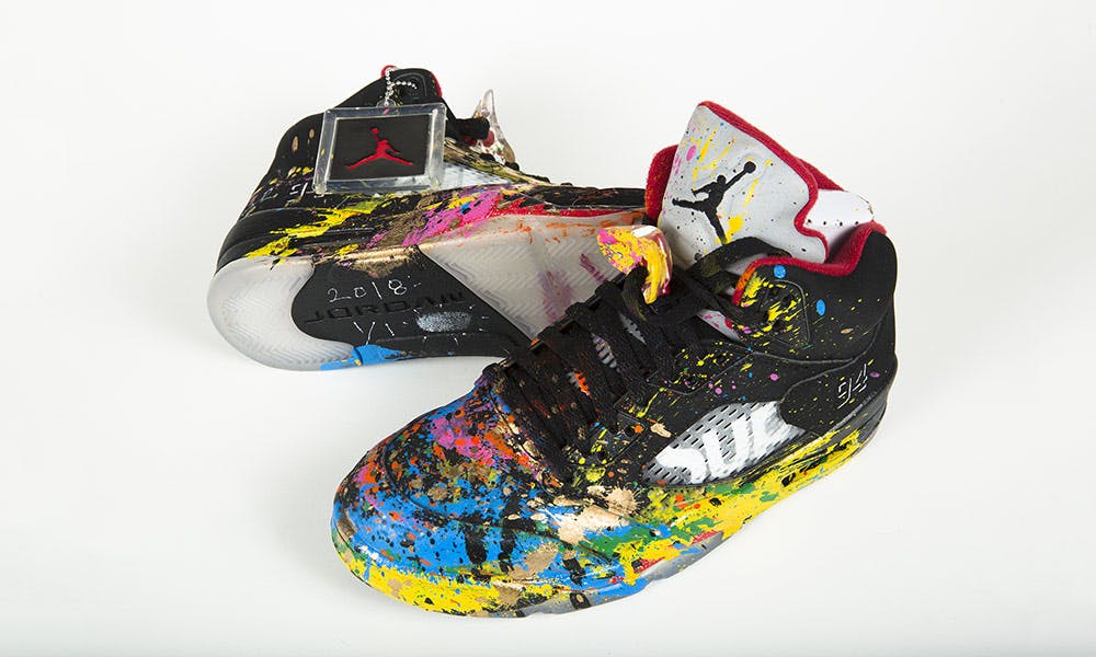 limited sneakers art charity auction Project Blitz dj am mr brainwash