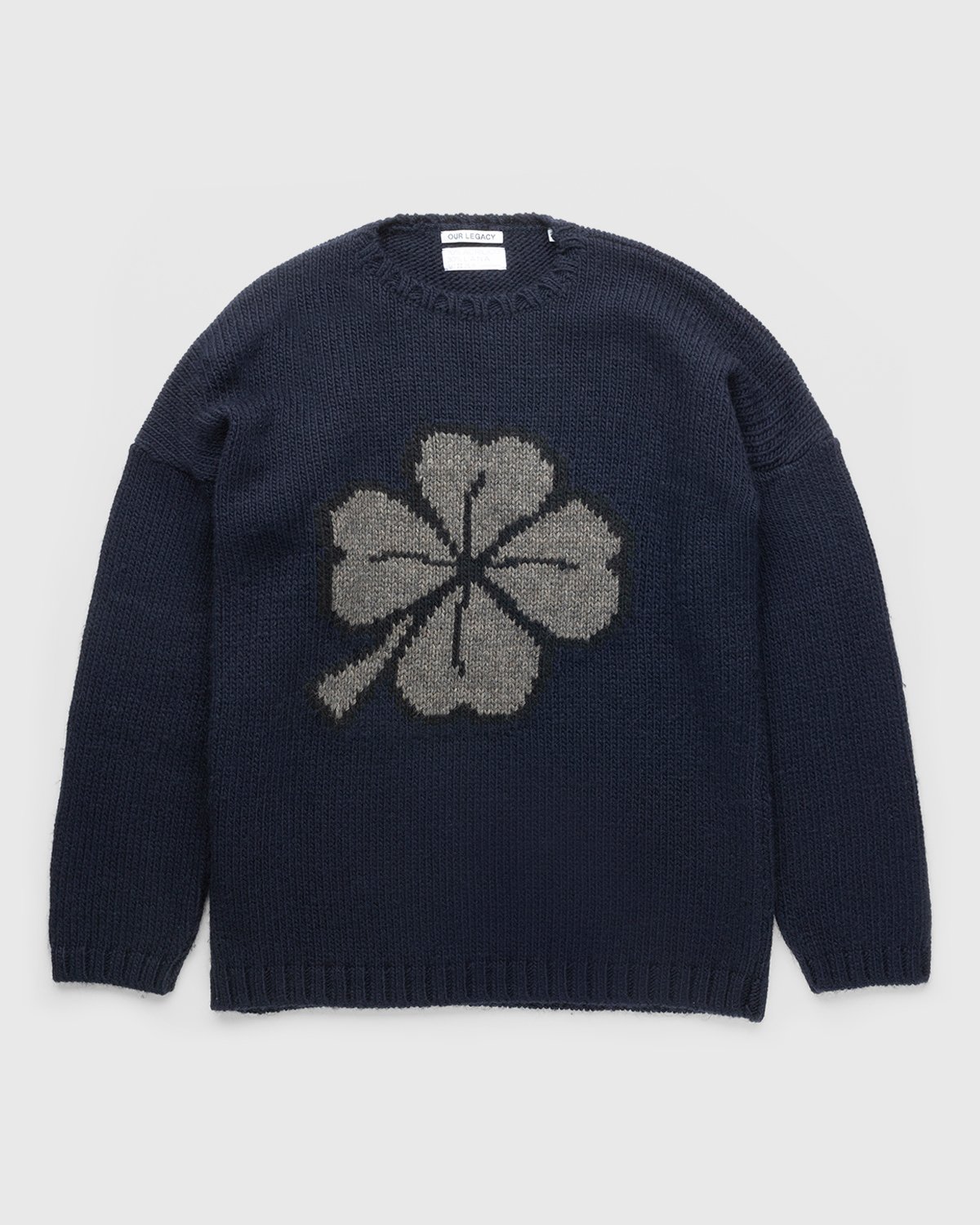 Our Legacy - Popover Roundneck Lucky Clover Navy - Clothing - Black - Image 1