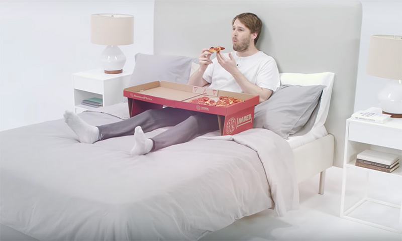 pizza box bed tray feature Boston Pizza