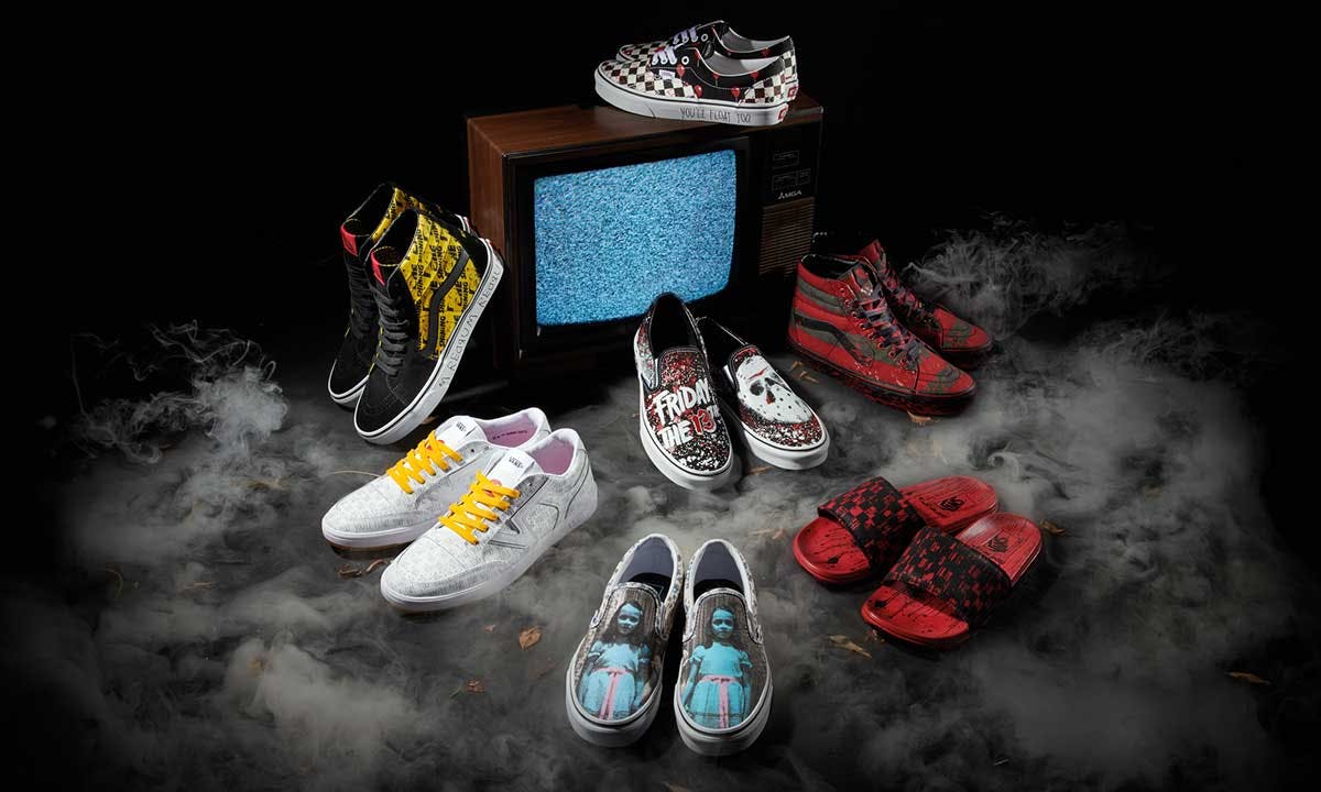 vans horror collection sneakers jason voorhees shining twins it pennywise freddy krueger release date info buy sk8 hi authentic slip on it lost boys