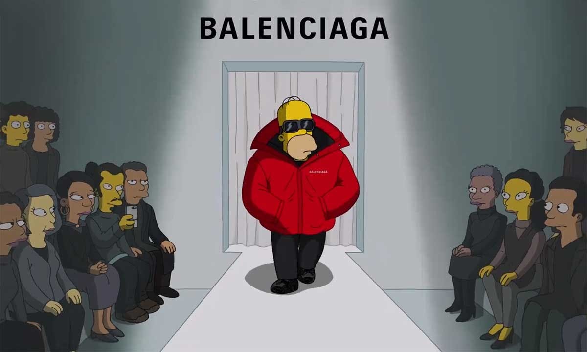 balenciaga simpsons ss22 summer collection runway show video watch episode demna gvasalia paris fashion week red carpet