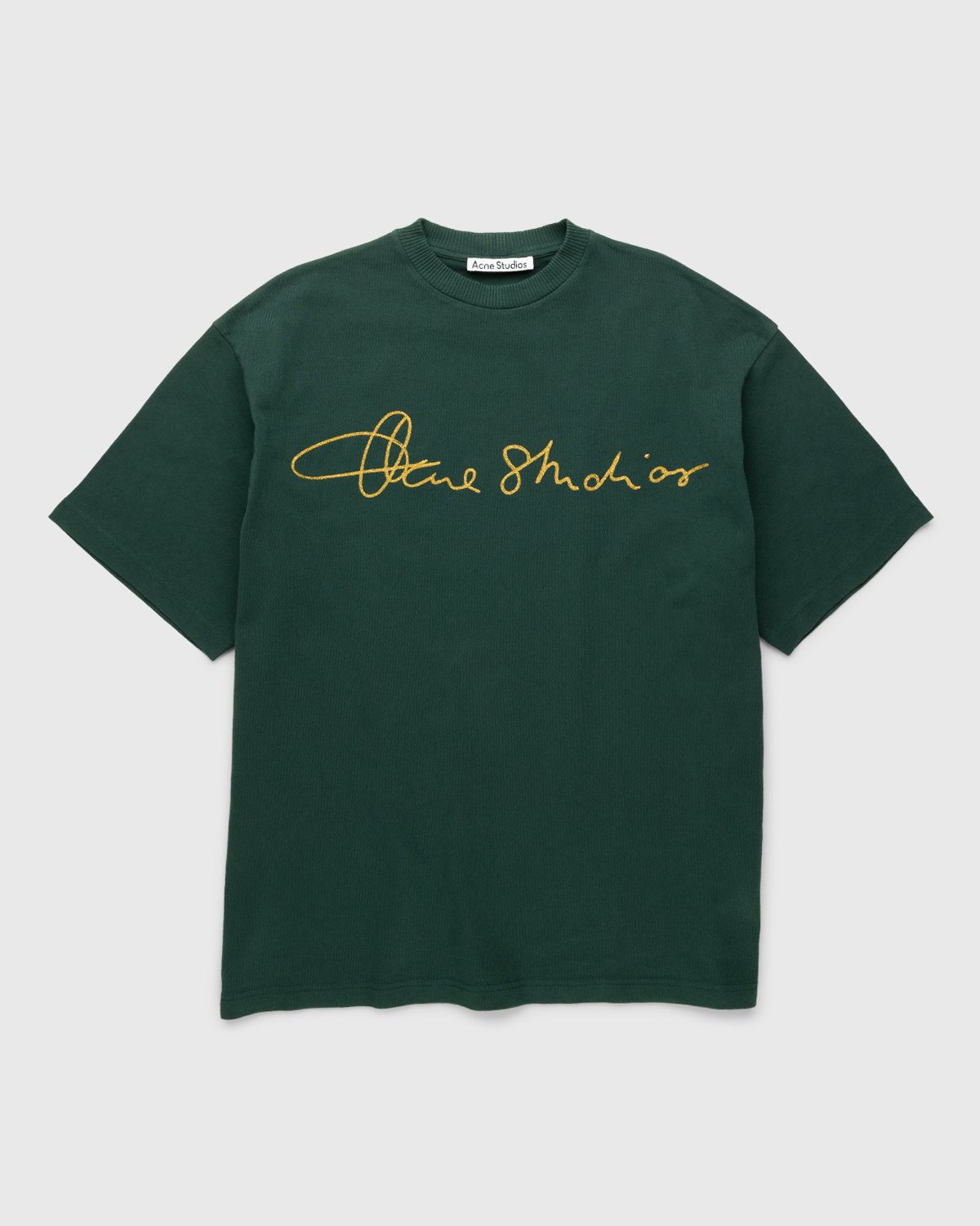 Acne Studios - Cotton Logo T-Shirt Deep Green - Clothing - Green - Image 1