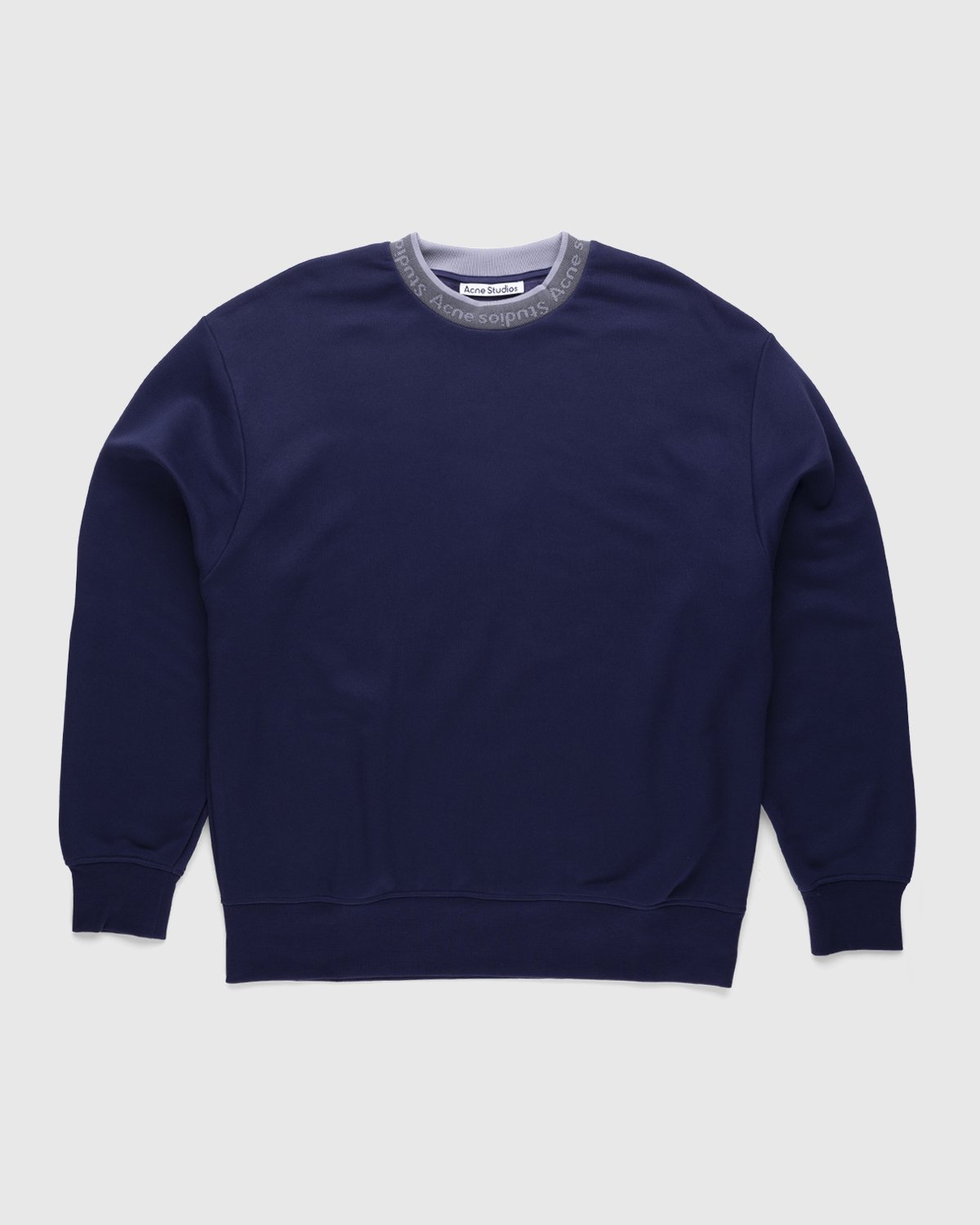 Acne Studios - Logo Rib Sweatshirt Indigo Blue - Clothing - Blue - Image 1