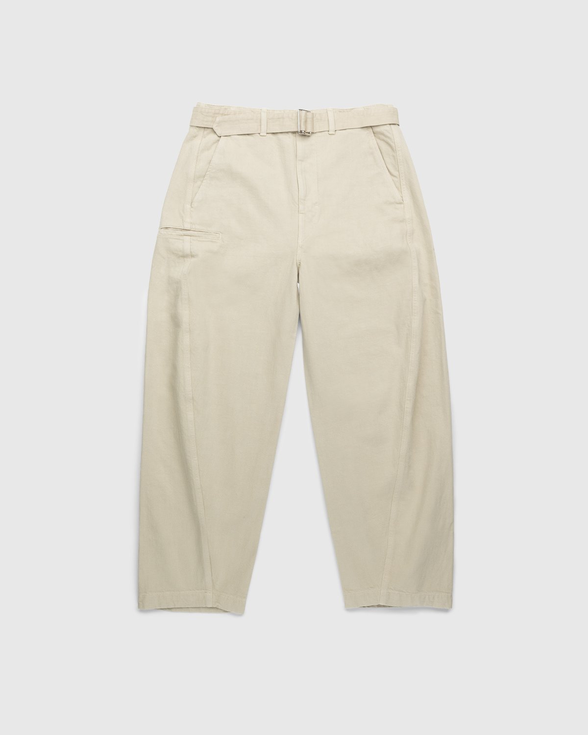 Lemaire - Rinsed Denim Twisted Pants Saltpeter - Clothing - Beige - Image 1