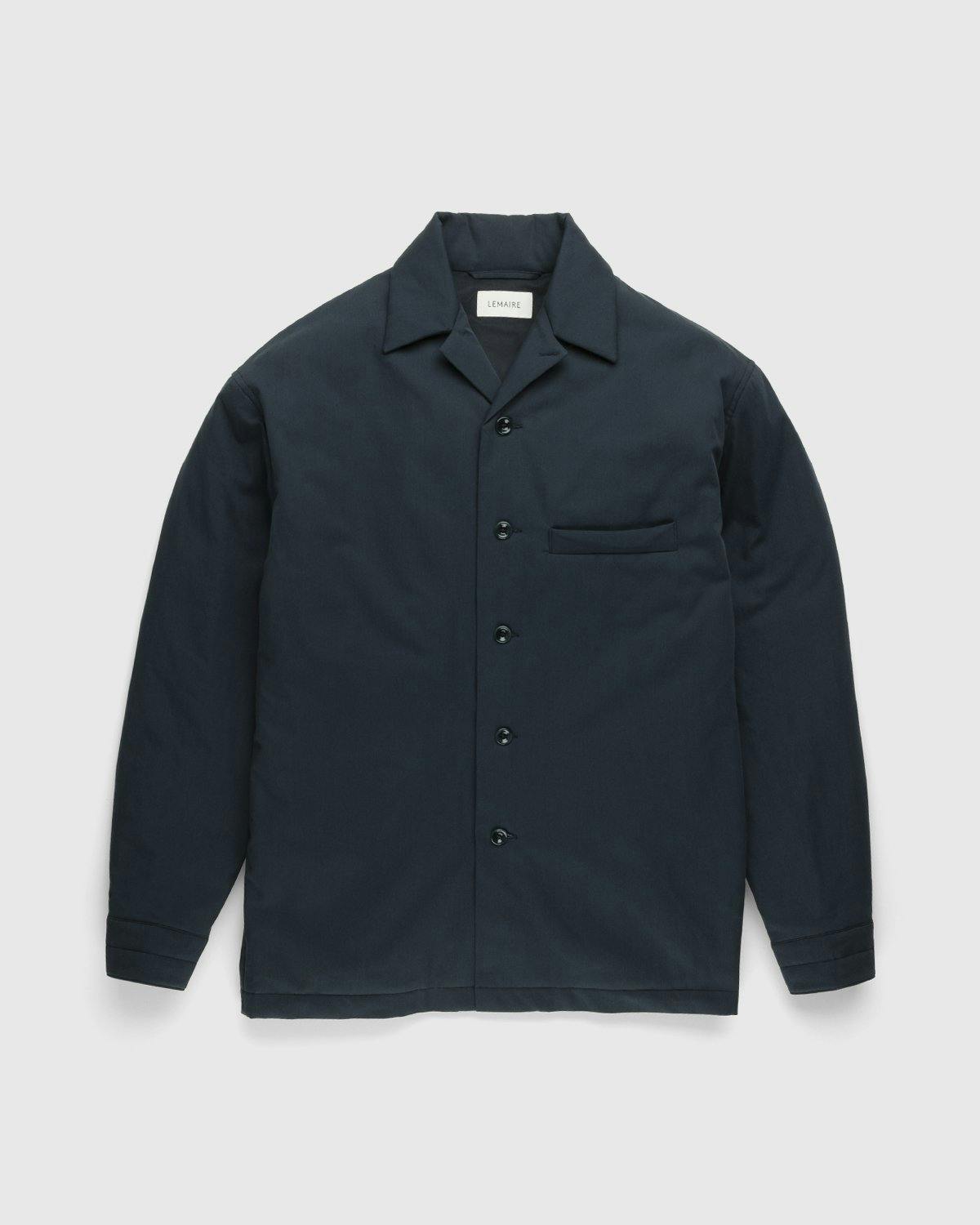 Lemaire - Wadded Brushed Overshirt Vulcan Blue - Clothing - Blue - Image 1