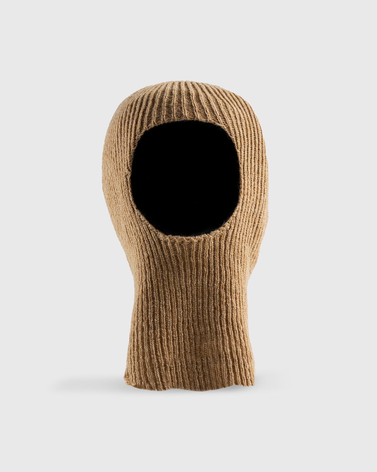 Arnar Mar Jonsson - Knitted Rib Convertible Balaclava Camel - Accessories - Brown - Image 1