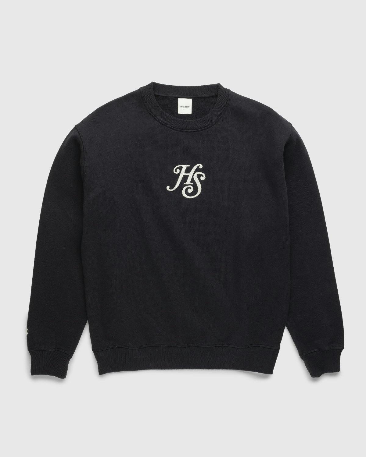 Highsnobiety - Logo Fleece Staples Crew Black - Clothing - Black - Image 1