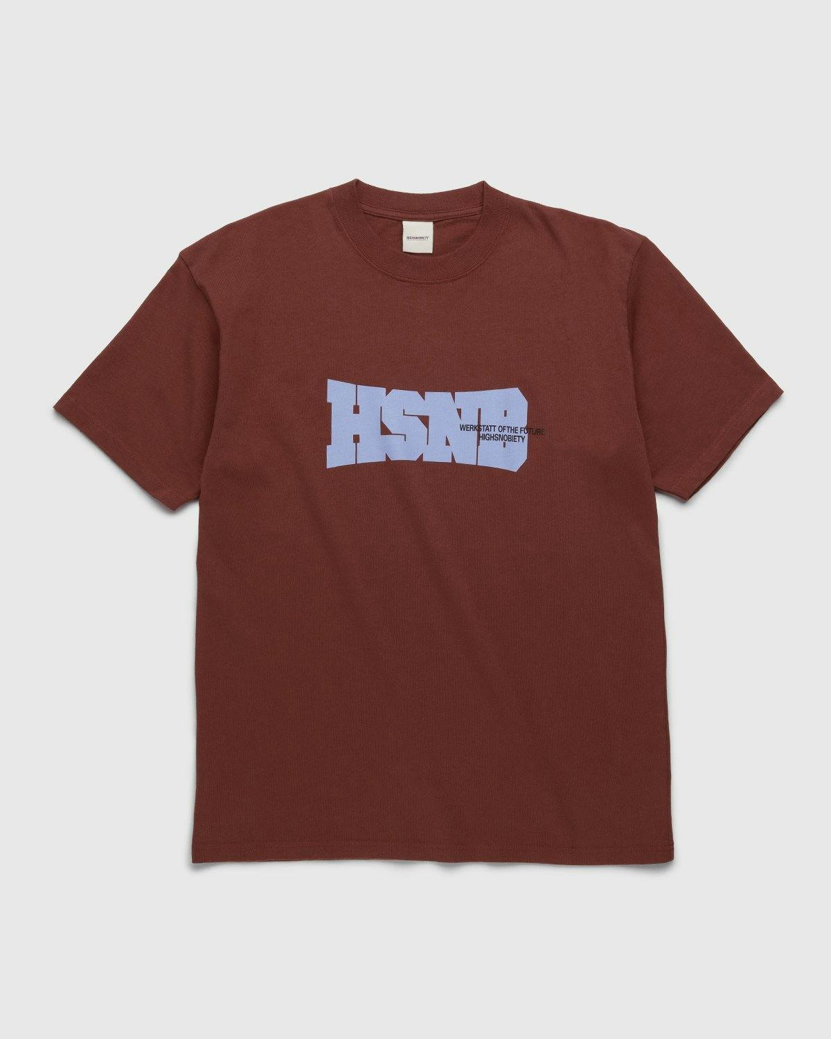 Highsnobiety - HSNB Logo T-Shirt Brown - Clothing - Brown - Image 1