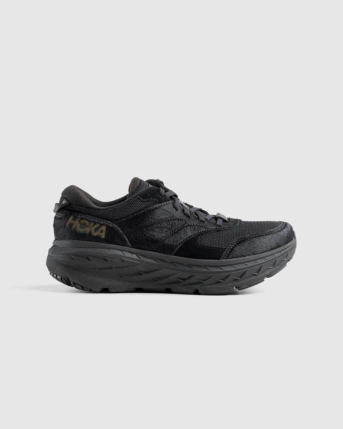 HOKA x Engineered Garments - Bondi L Black Cow Hair - Footwear - Black - Image 1