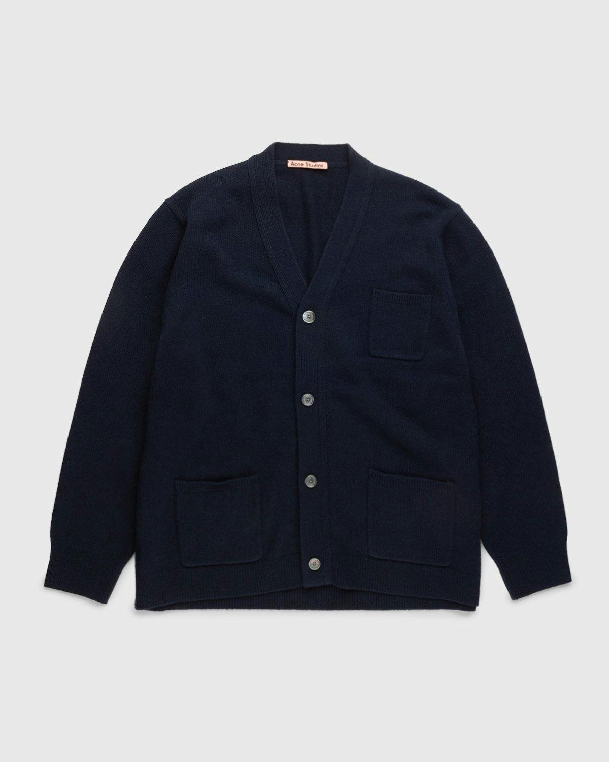 Acne Studios - Cashmere Cardigan Navy - Clothing - Blue - Image 1