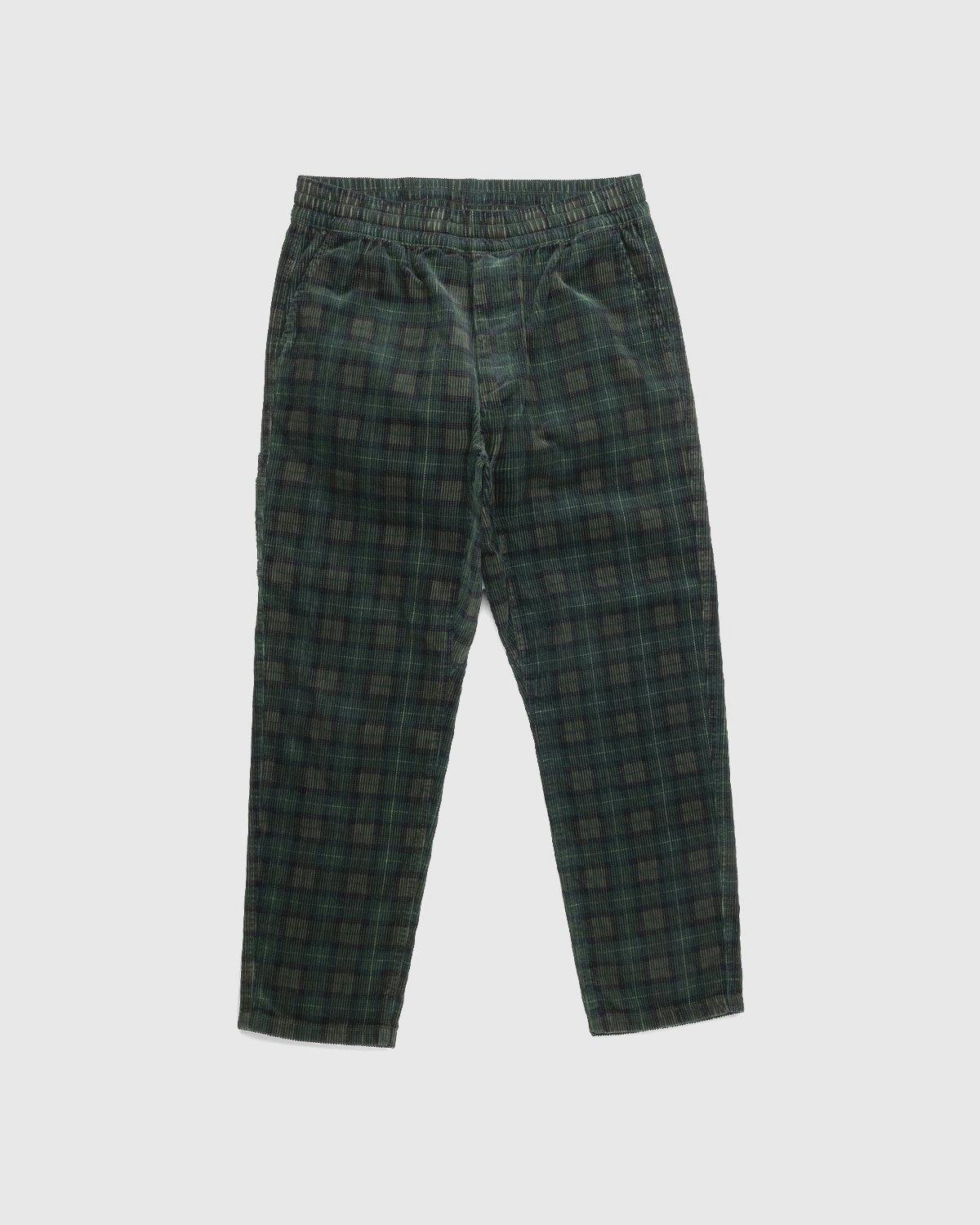 Carhartt WIP - Rinsed Plaid Flint Pant Grove - Clothing - Green - Image 1