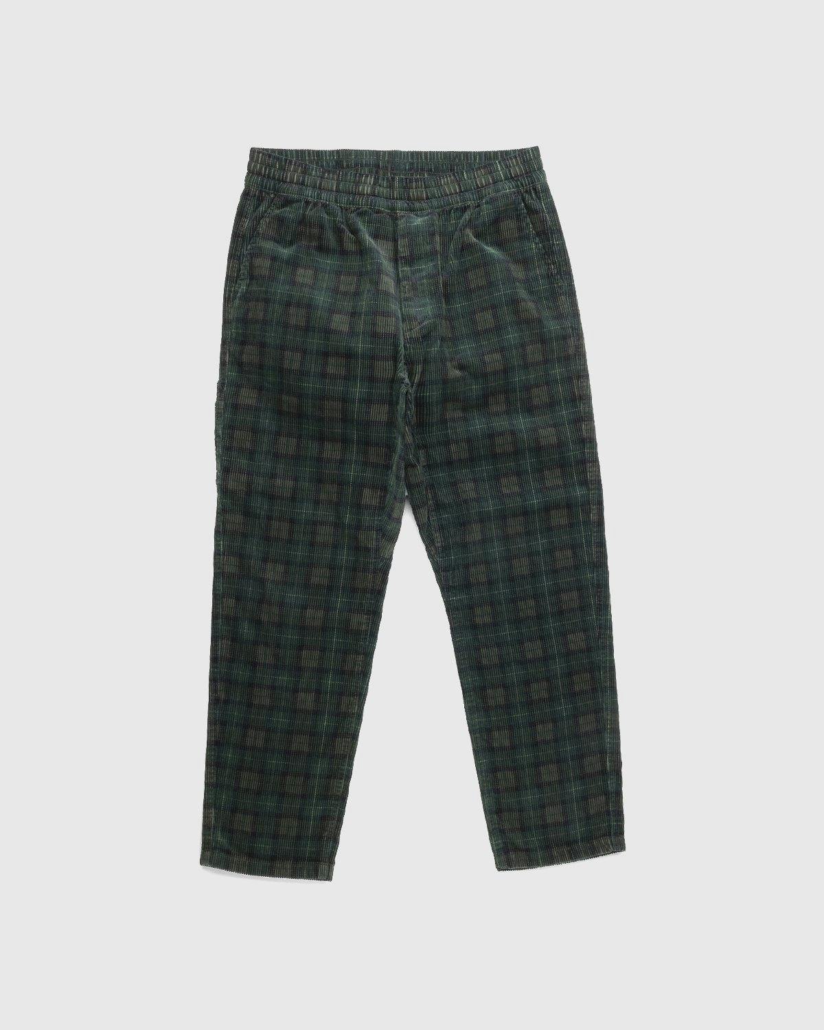 Carhartt WIP - Rinsed Plaid Flint Pant Grove - Clothing - Green - Image 1