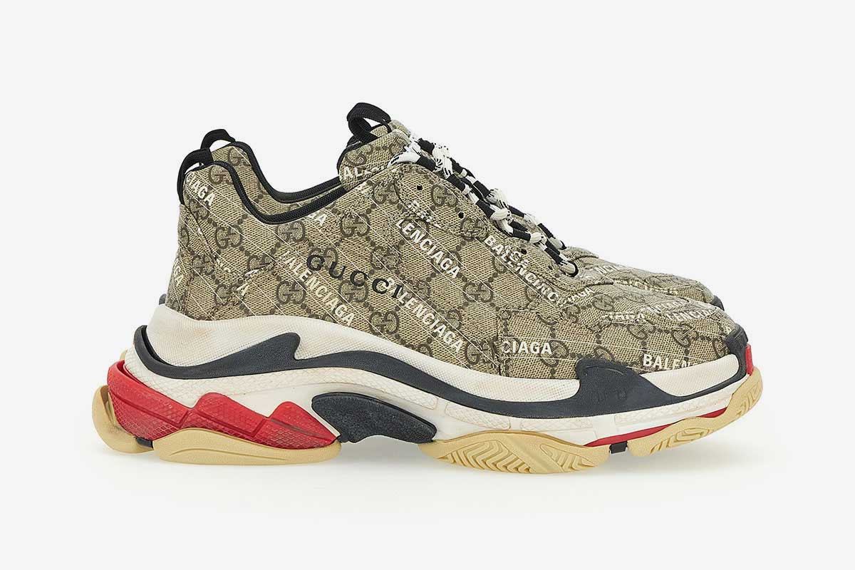 Gucci x Balenciaga Brown, Pattern Print Triple S Sneakers UK 8 | 9