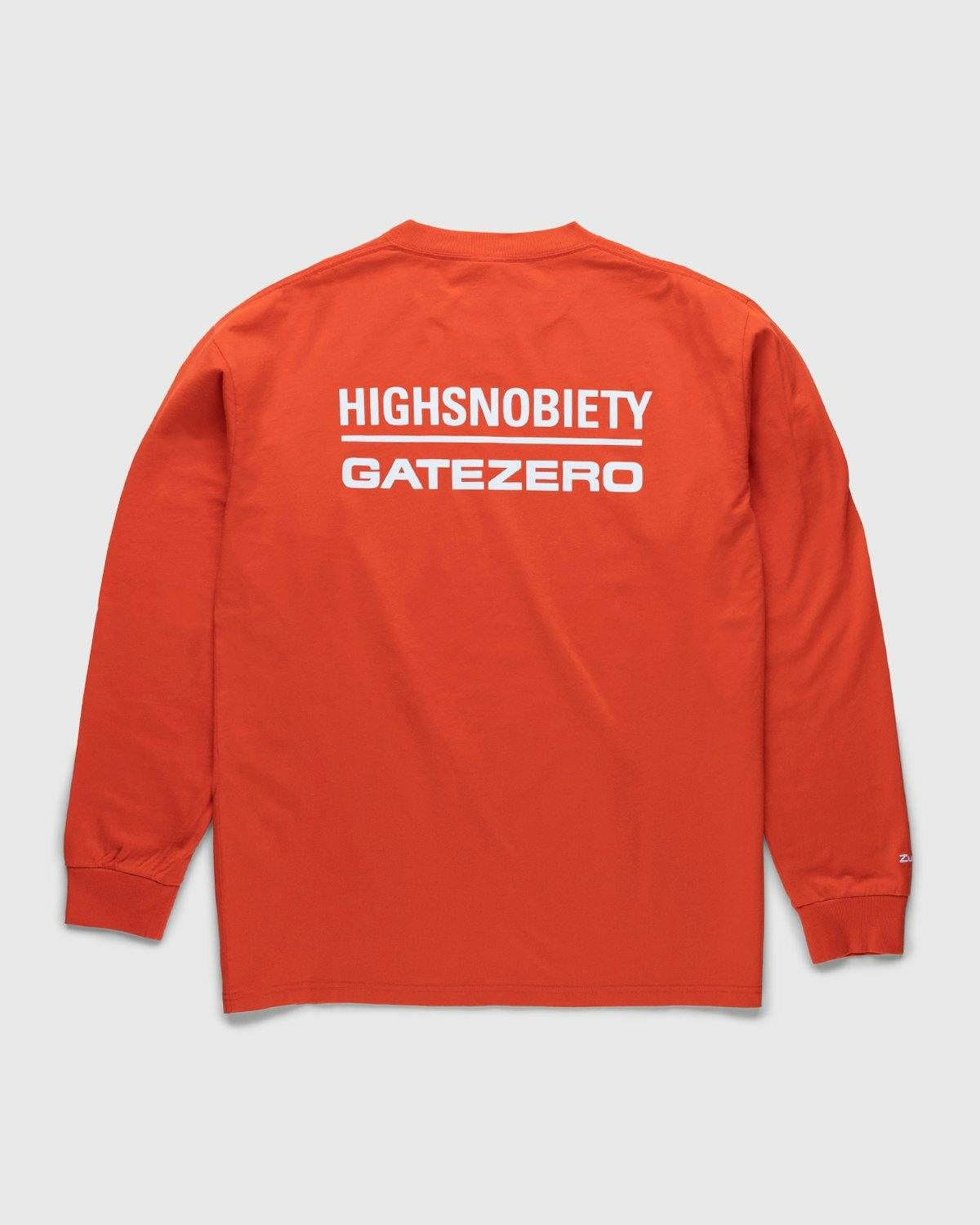 Highsnobiety - GATEZERO Logo Longsleeve Red - Clothing - Red - Image 1