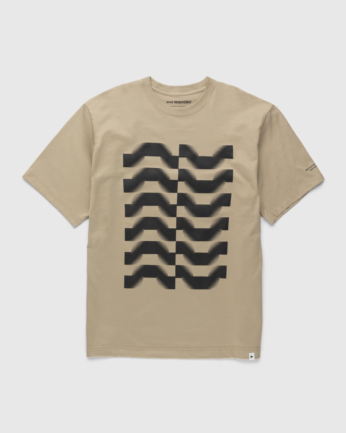 And Wander - Up Down Graphic LS Tee Beige - Clothing - Beige - Image 1