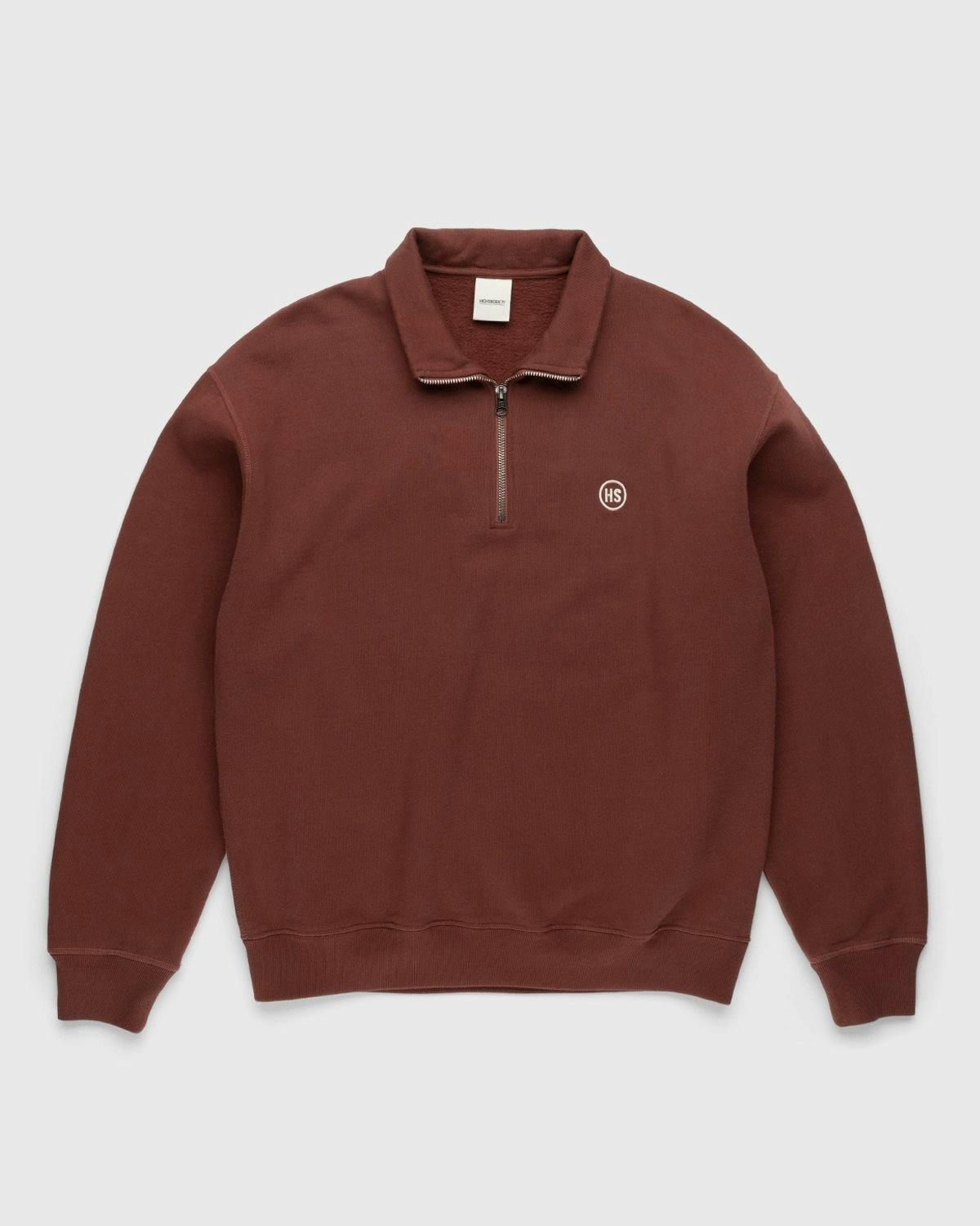 Highsnobiety - Zip Mock Neck Staples Fleece Brown - Clothing - Brown - Image 1