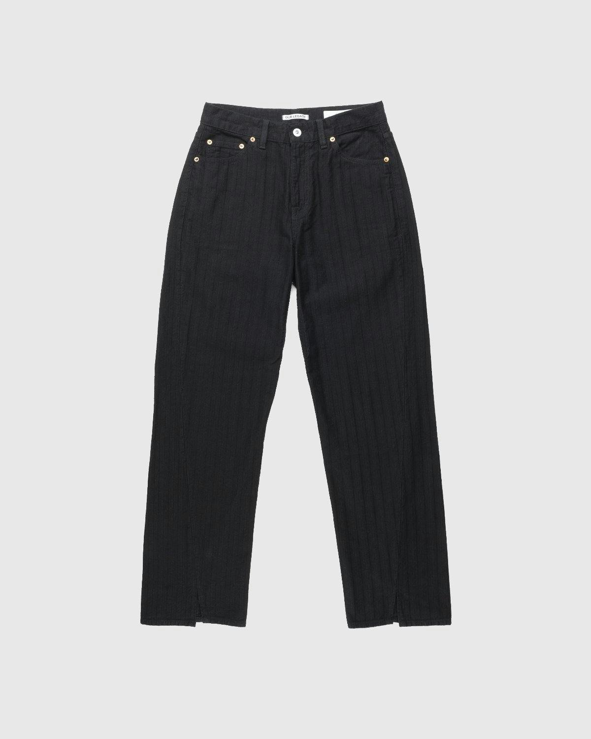 Our Legacy - Sabot Cut Overdyed HBT Stripe Black - Clothing - Black - Image 1