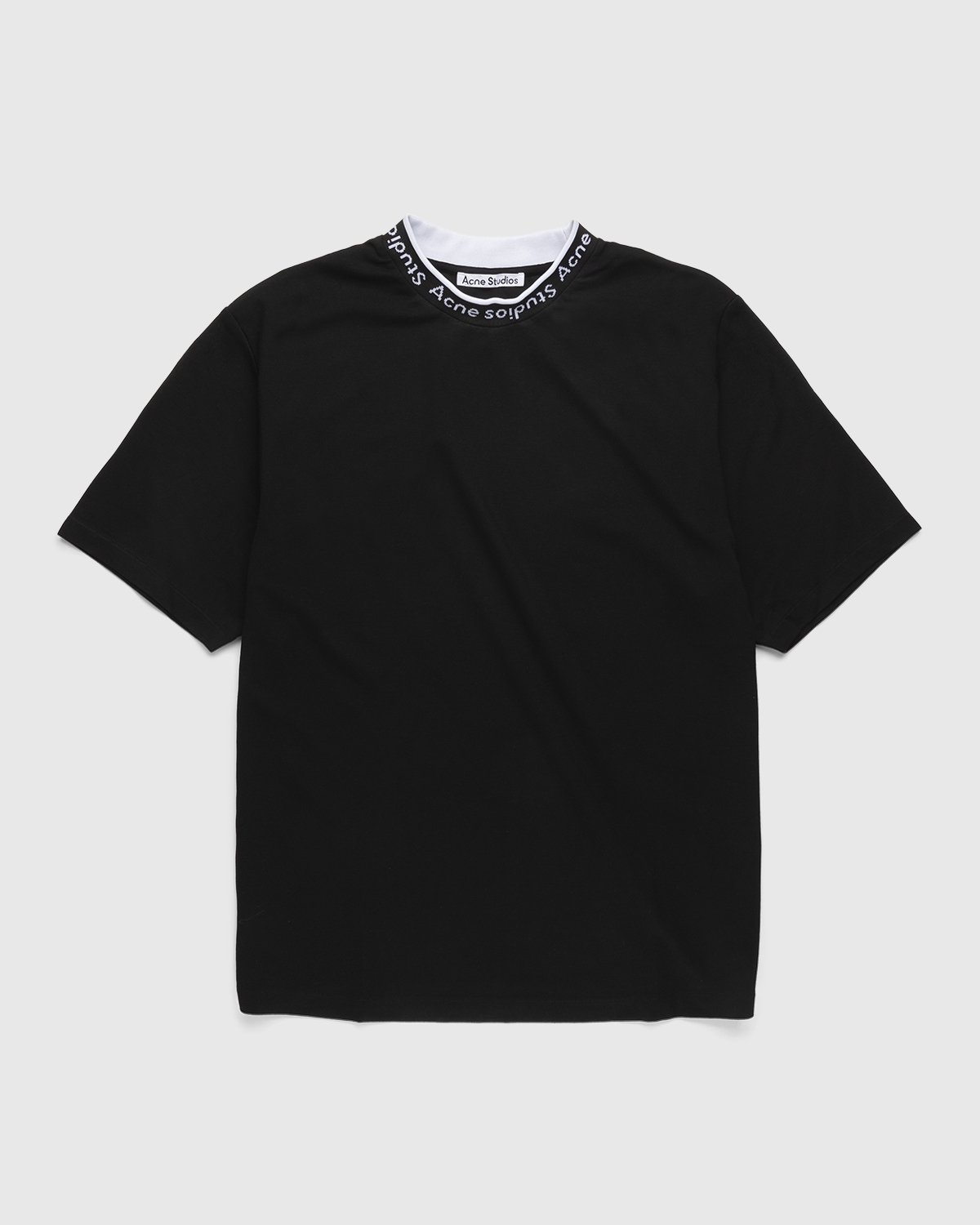 Acne Studios - Logo Rib T-Shirt Black - Clothing - Black - Image 1