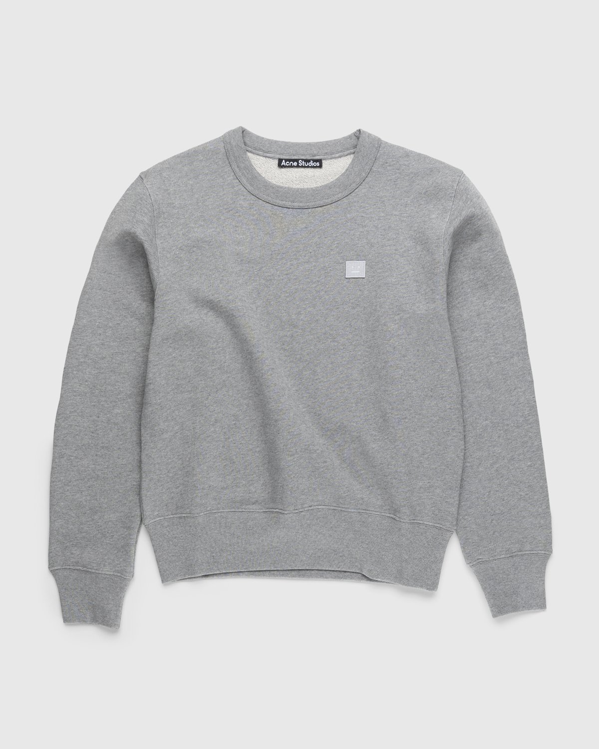 Acne Studios - Organic Cotton Crewneck Sweatshirt Light Grey Melange - Clothing - Grey - Image 1
