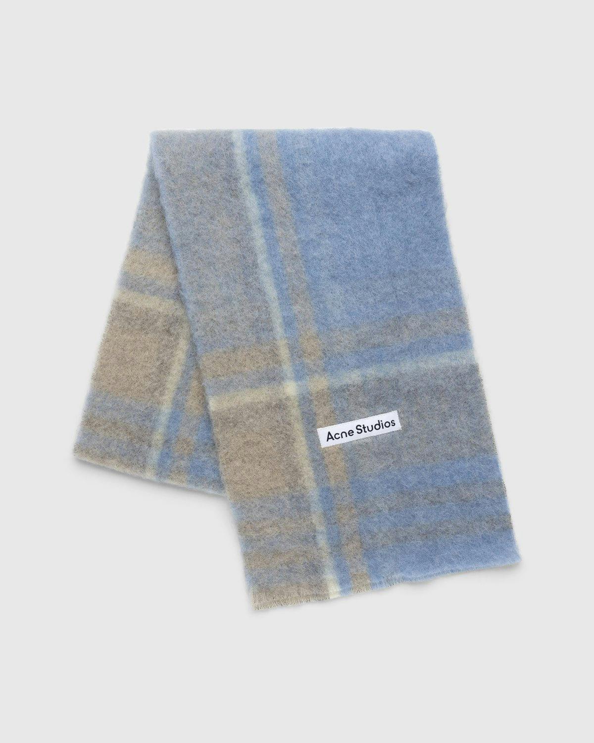 Acne Studios - Heavy Plaid Scarf Light Blue Beige - Accessories - Multi - Image 1