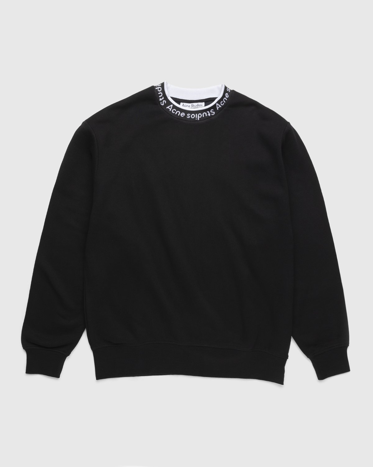 Acne Studios - Logo Rib Sweatshirt Black - Clothing - Black - Image 1