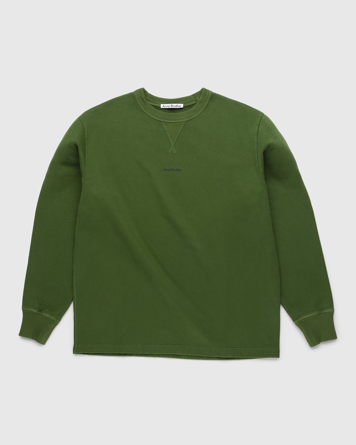 Acne Studios - Organic Cotton Crewneck Sweatshirt Bottle Green - Clothing - Green - Image 1