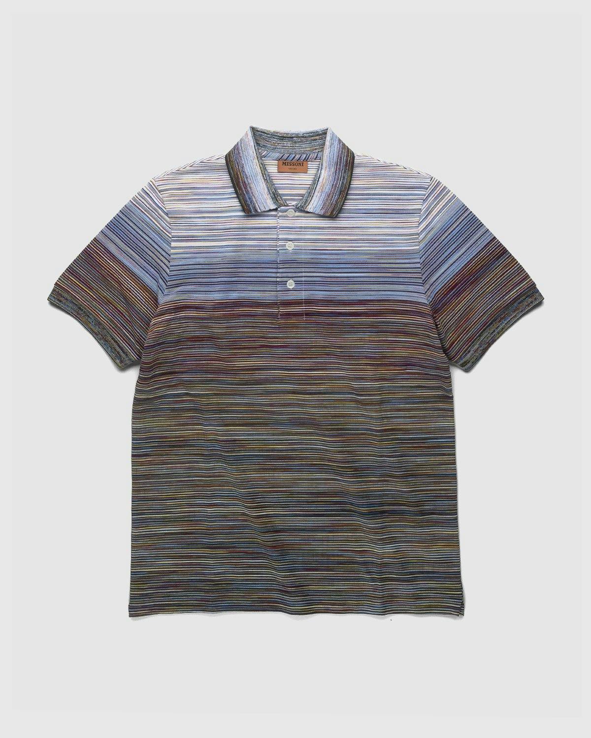 Missoni - Pattern Short-Sleeve Polo Militare Bordo - Clothing - Multi - Image 1