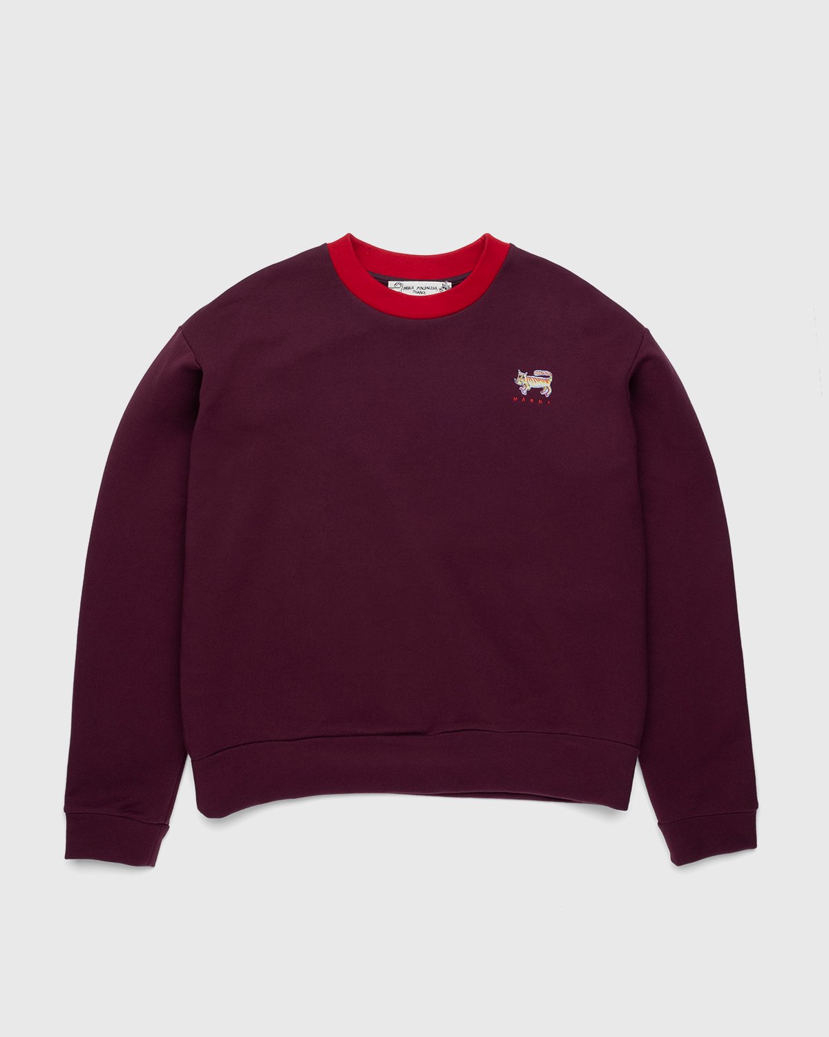 Marni - Logo-Embroidered Sweatshirt Burgundy - Clothing - Red - Image 1