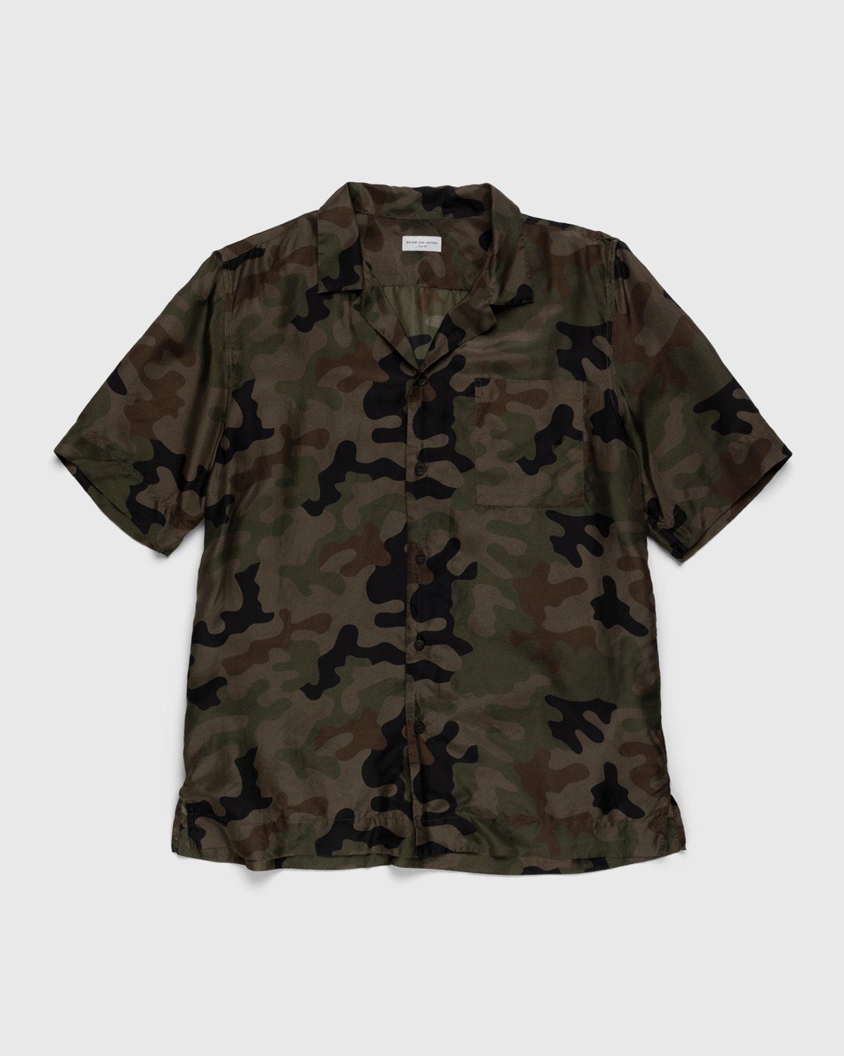 Dries van Noten - Carltone Silk Shirt Camouflage - Clothing - Brown - Image 1