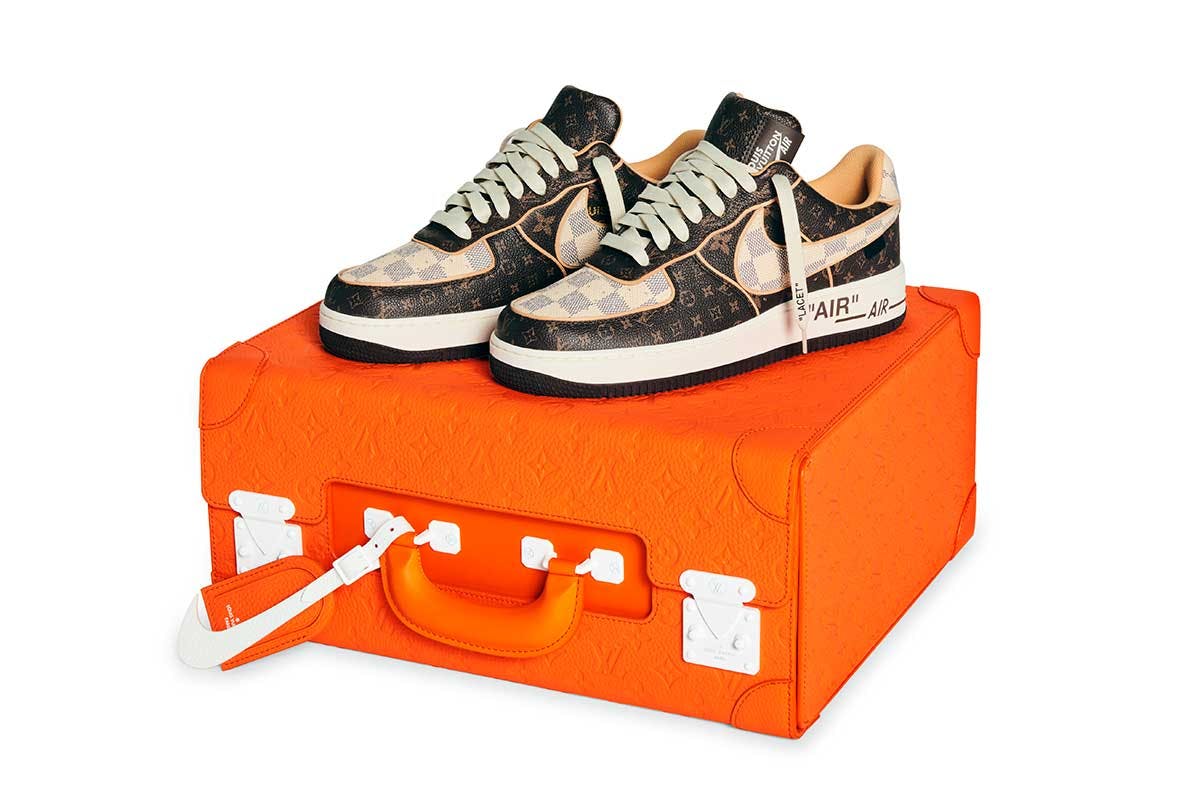 louis vuitton nike af1 air force 1 virgil abloh collab price sale auction buy release date info buy colorway box trunk collection colorways