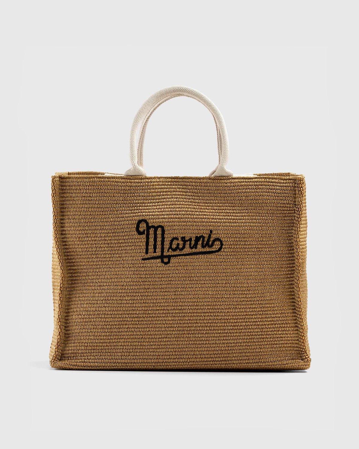 Marni - Raffia Summer Logo Bag Raw Sienna Natural - Accessories - Brown - Image 1