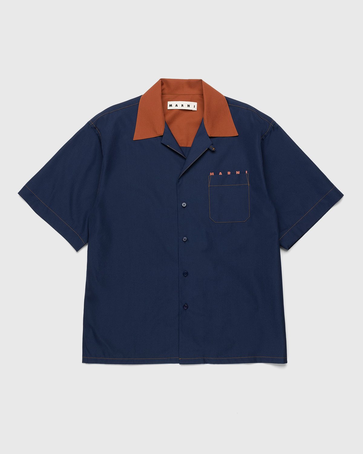 Marni - Logo Bowling Shirt Navy - Clothing - Blue - Image 1