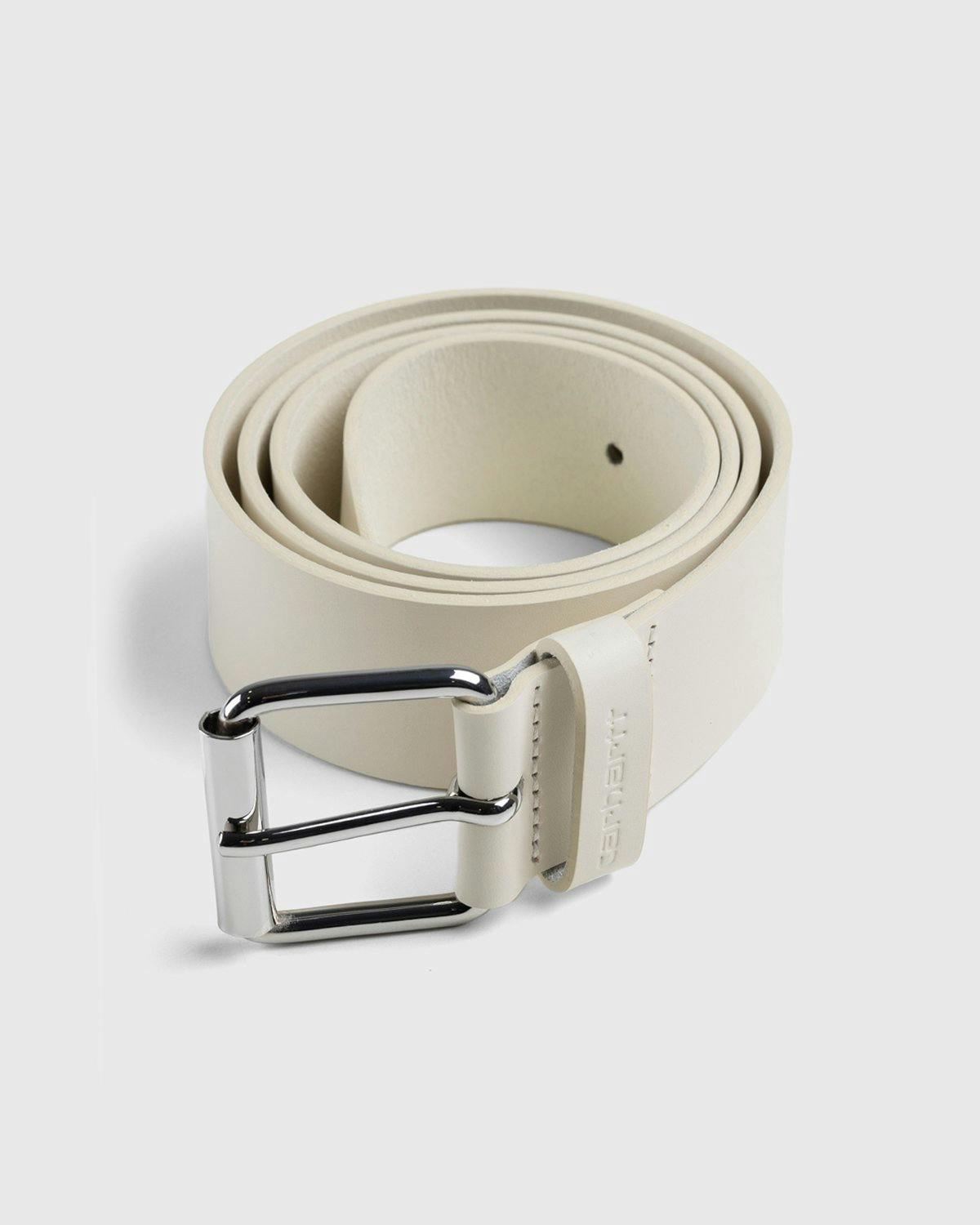 Carhartt WIP - Script Leather Belt Natural Silver - Accessories - Silver - Image 1