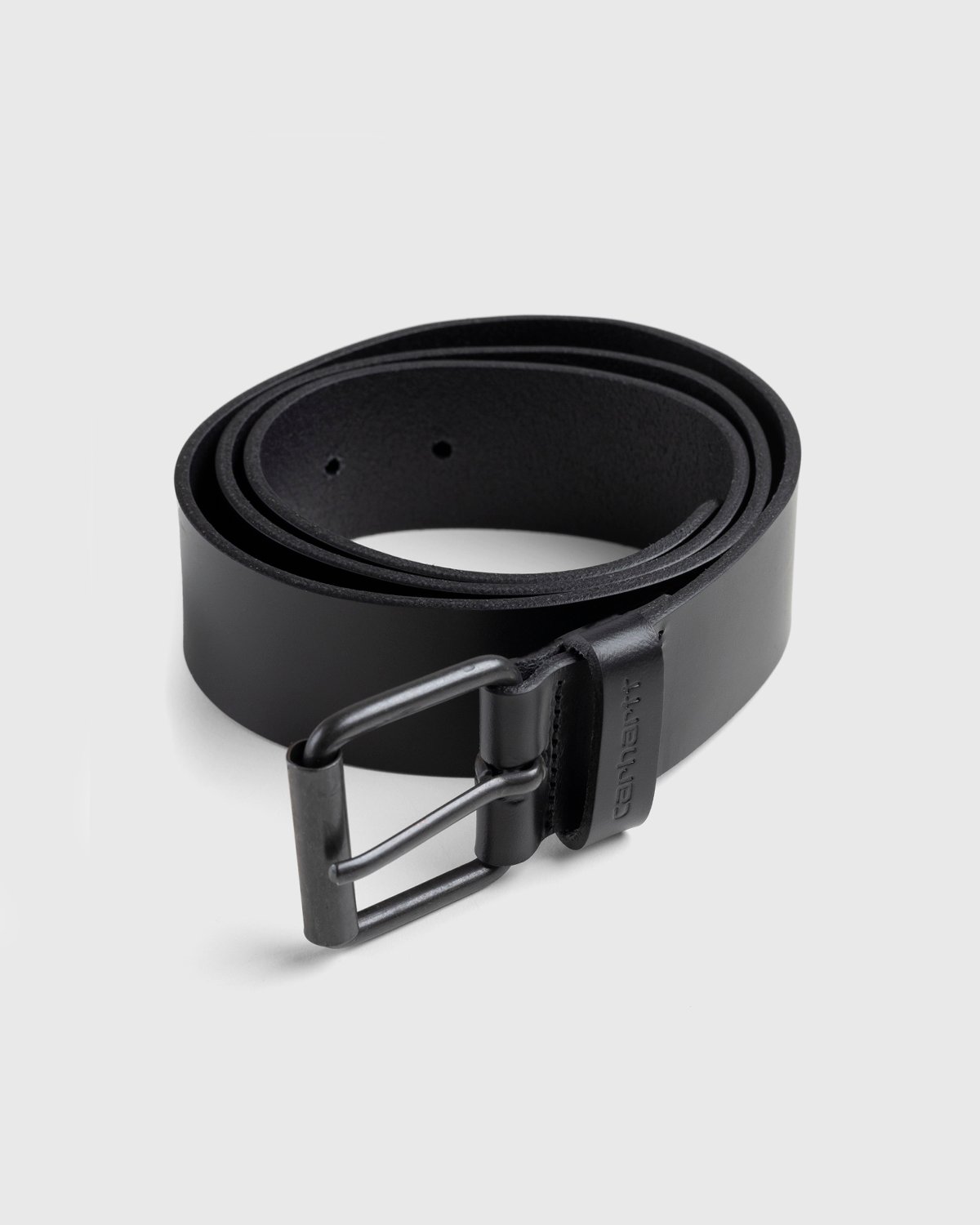 Carhartt WIP - Script Leather Belt Black - Accessories - Black - Image 1