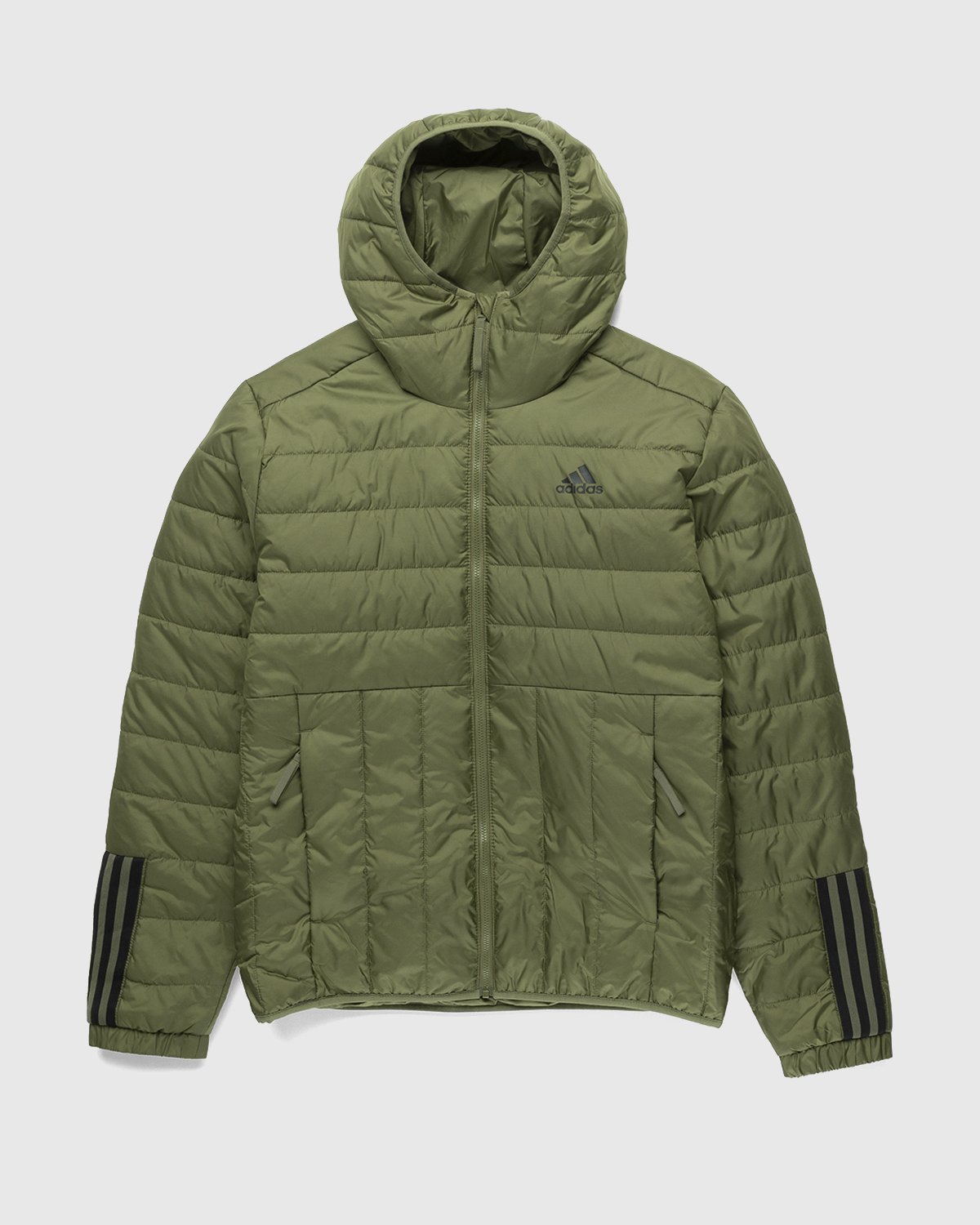 Adidas - Itavic 3-Stripes Midweight Hooded Jacket Olive - Clothing - Green - Image 1