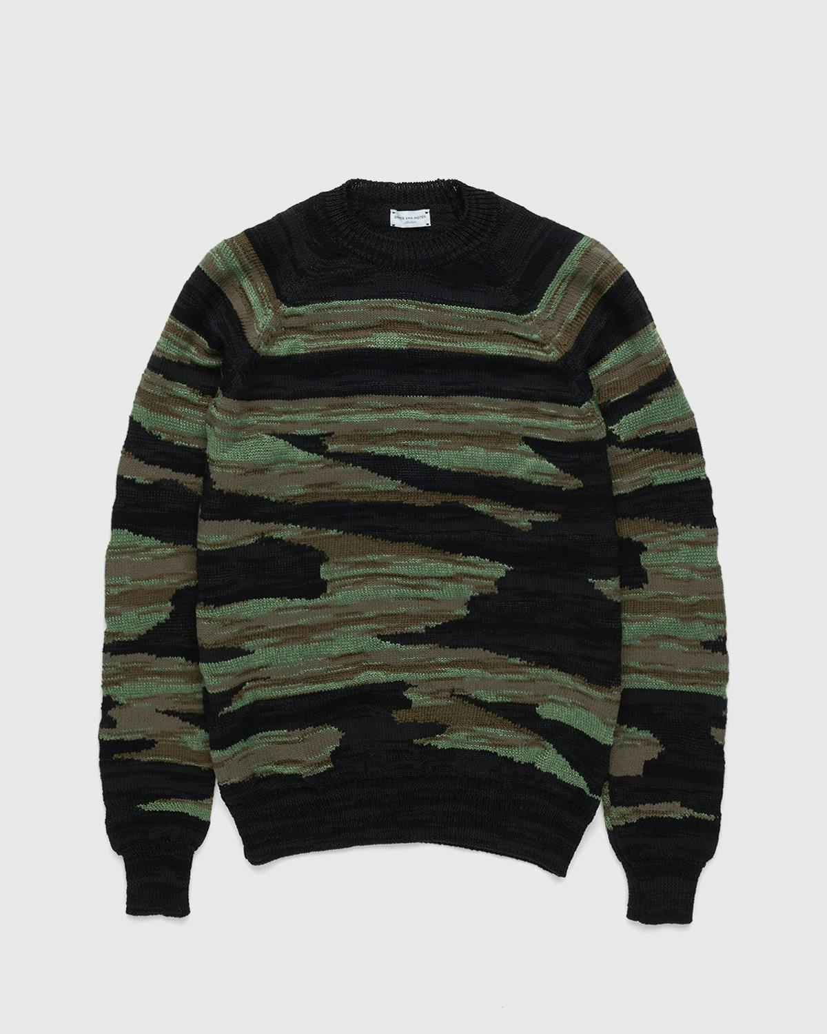 Dries van Noten - Janitor Intarsia Knit Sweater Black - Clothing - Black - Image 1