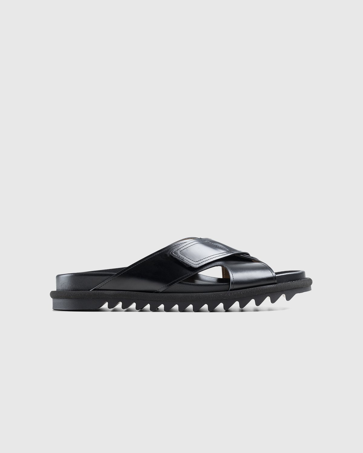 Dries van Noten - Leather Criss-Cross Sandals Black - Footwear - Black - Image 1