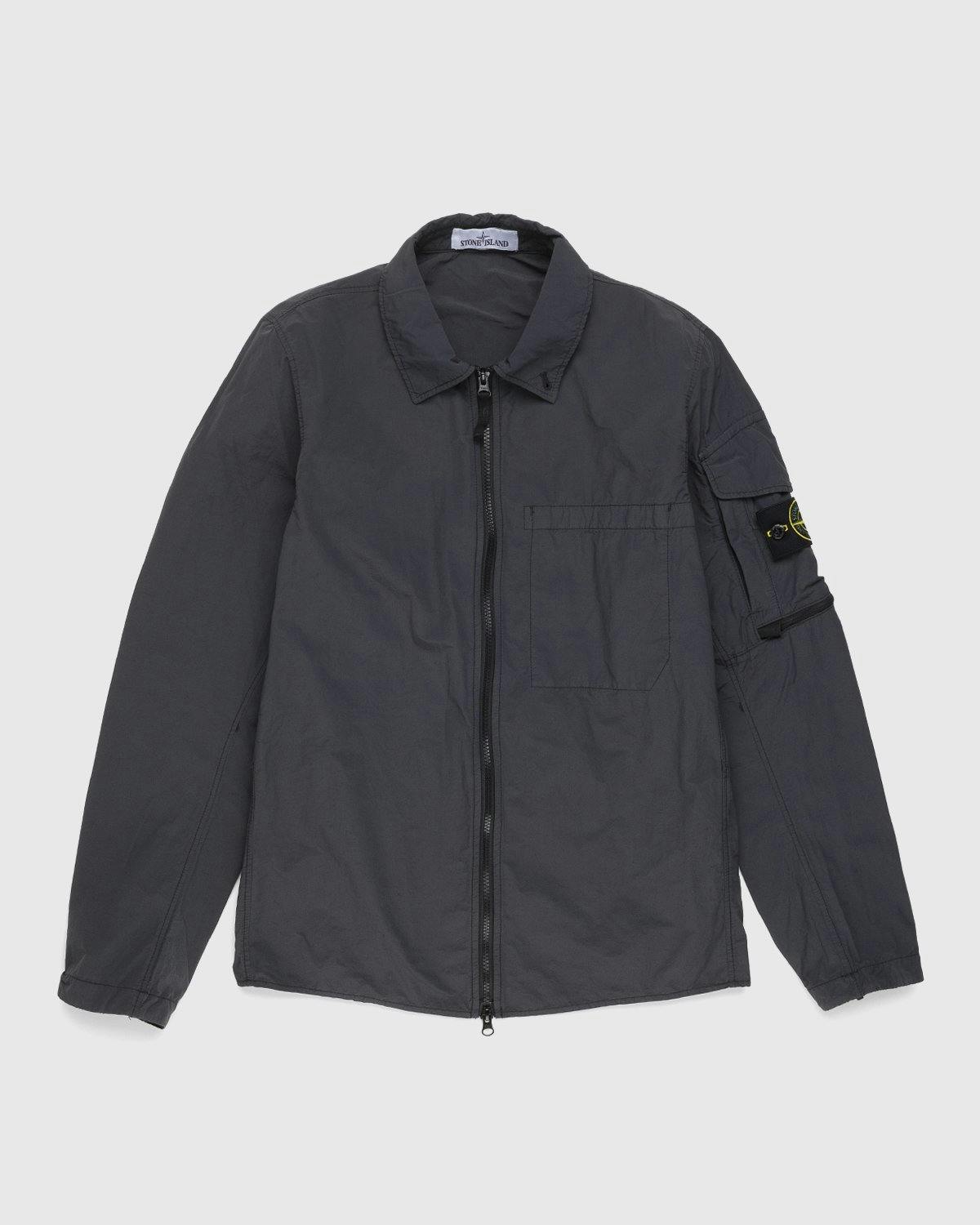 Stone Island - 10502 Garment-Dyed Naslan Light Overshirt Charcoal - Clothing - Grey - Image 1